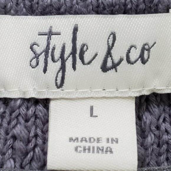 Style & Co Gray Knubby Knit Textured Pullover Sweater NEW NWT Size L - Picture 9 of 11